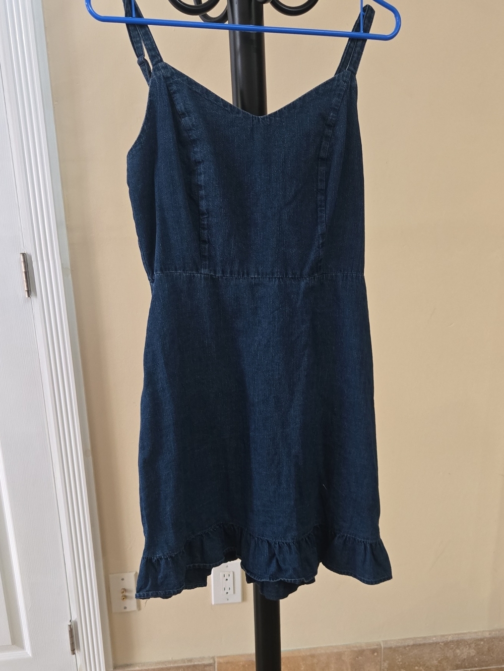 Old Navy Dark Blue Denim Ruffle-Hem Sundress